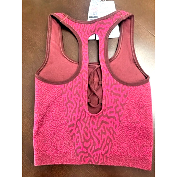 NEW GymShark Adapt Animal Seamless Crop Tank Reef XS Cherry Brown PINK XS XSMALL - Picture 1 of 8